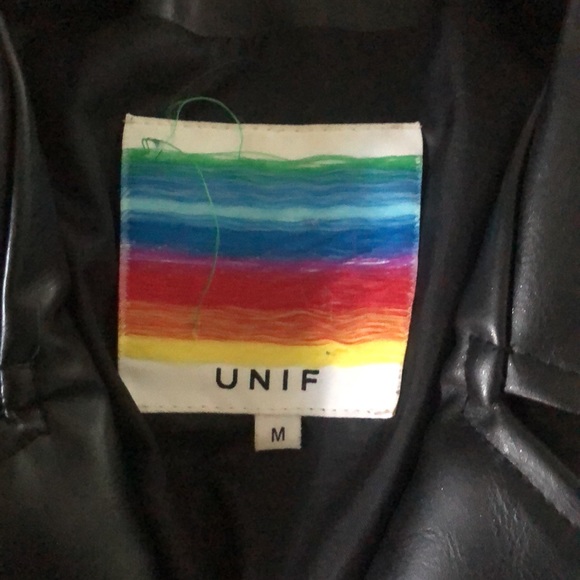 Like new! Unif cropped faux leather moto jacket - Picture 2 of 7